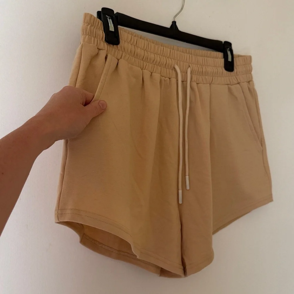 Casual Tan Drawstring Shorts - Picture 3 of 9
